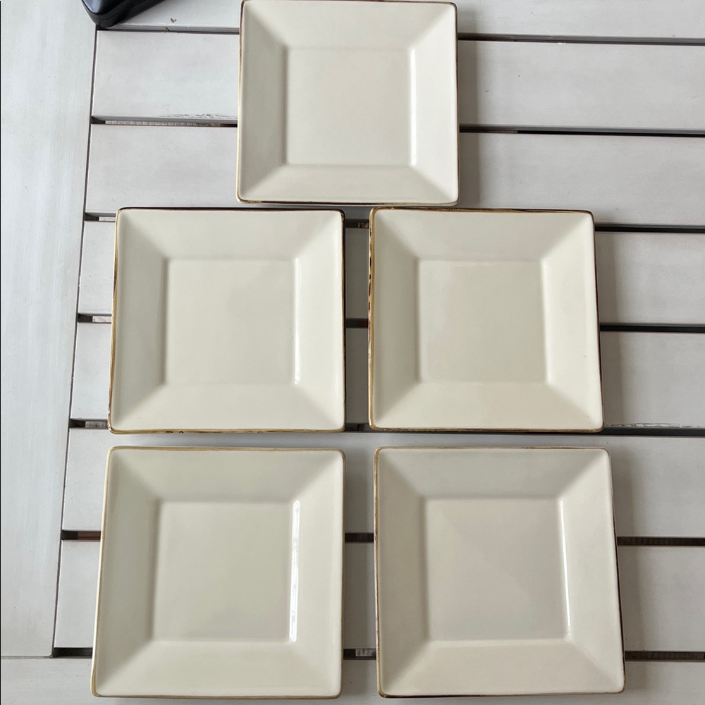 Pottery Barn Appetizer Asian Square Plates Set of 5